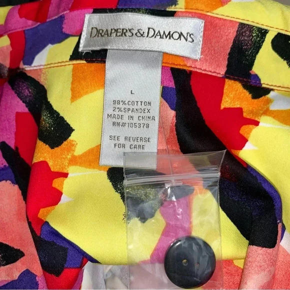 Drapers & Damons “Jelly Bean Jean Jacket” NWOT Size Large Colorful Art to wear - Picture 6 of 9